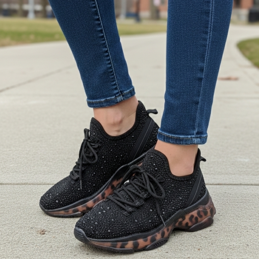 Black Sparkle Women's Sneakers